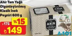 AHİR TAM YAĞLI OLGUNLAŞTIRILMIŞ KLASİK İNEK PEYNİRİ 600 G AHİR TAM YAĞLI OLGUNLAŞTIRILMIŞ KLASİK İNEK PEYNİRİ 600 G